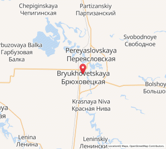 Map of Bryukhovetskaya, Krasnodar Krai