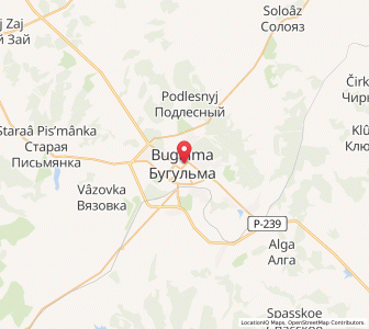 Map of Bugulma, Tatarstan Republic