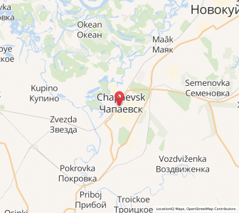 Map of Tschapajewsk, Samara Oblast