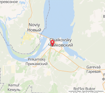 Map of Tschaikowski, Perm Krai