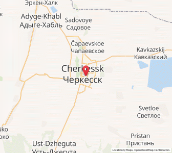 Map of Tscherkessk, Karachayevo-Cherkesiya Republic