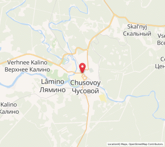 Map of Tschussowoi, Perm Krai