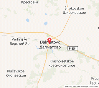 Map of Dalmatowo, Kurgan Oblast