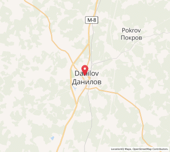 Map of Danilow, Yaroslavl Oblast