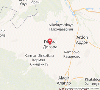 Map of Digora, North Ossetia–Alania