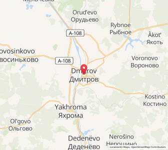 Map of Dmitrow, Moscow Oblast