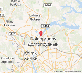 Map of Dolgoprudny, Moscow Oblast