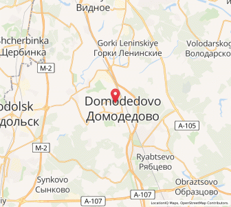 Map of Domodedowo, Moscow Oblast