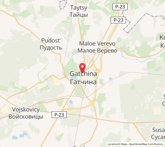Map of Krasnogwardeisk, Leningradskaya Oblast'