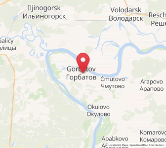 Map of Gorbatow, Nizhny Novgorod Oblast