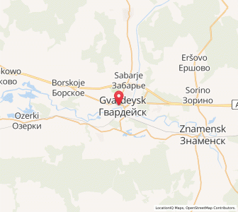 Map of Tapiau, Kaliningrad Oblast