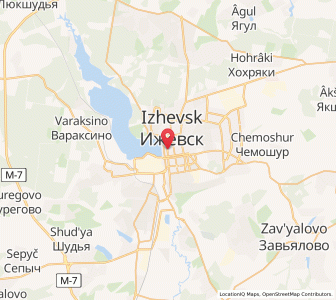 Map of Ischewsk, Udmurtiya Republic