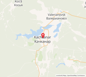Map of Kachkanar, Sverdlovsk Oblast