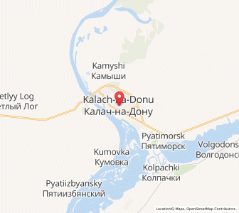 Map of Kalatsch am Don, Volgograd Oblast