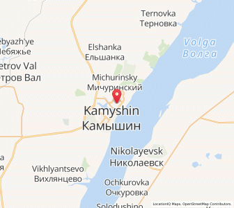 Map of Kamyschin, Volgograd Oblast