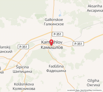 Map of Kamyschlow, Sverdlovsk Oblast