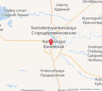 Map of Kanevskaya, Krasnodar Krai