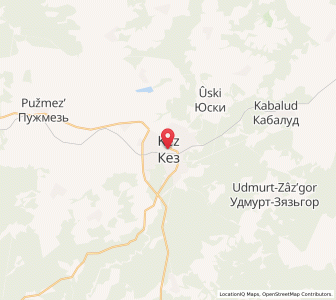 Map of Kez, Udmurtiya Republic