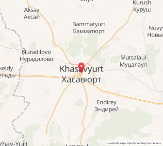 Map of Chassawjurt, Dagestan
