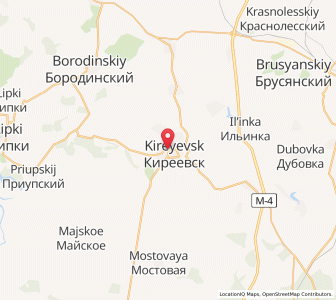 Map of Kirejewsk, Tula Oblast