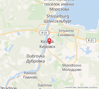 Map of Kirowsk, Leningradskaya Oblast'