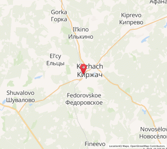 Map of Kirschatsch, Vladimir Oblast