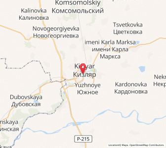 Map of Kisljar, Dagestan