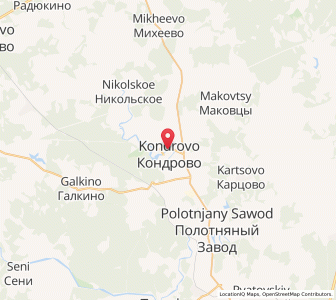 Map of Kondrowo, Kaluga Oblast