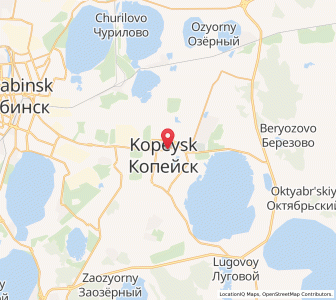 Map of Kopeisk, Chelyabinsk