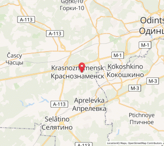 Map of Krasnosnamensk, Moscow Oblast