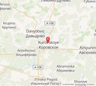 Map of Kurowskoje, Moscow Oblast