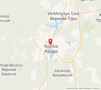 Map of Kuschwa, Sverdlovsk Oblast