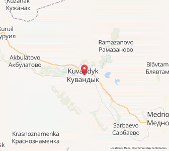 Map of Kuwandyk, Orenburg Oblast