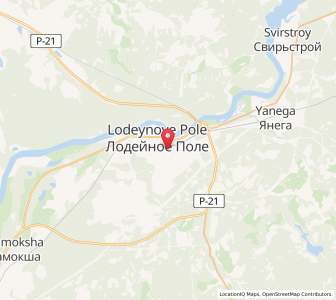 Map of Lodeinoje Pole, Leningradskaya Oblast'