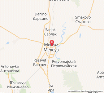 Map of Meleus, Bashkortostan Republic