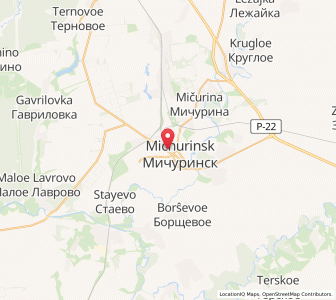 Map of Mitschurinsk, Tambov Oblast