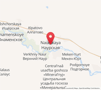 Map of Naurskaya, Chechnya