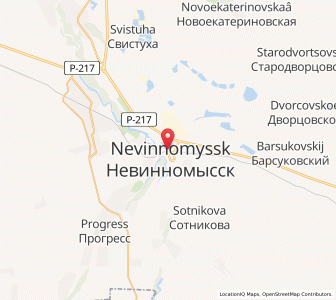Map of Newinnomyssk, Stavropol Kray