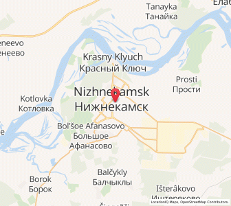 Map of Nischnekamsk, Tatarstan Republic