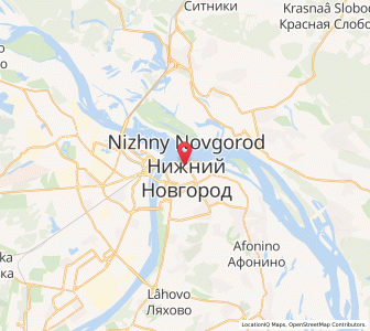 Map of Nischni Nowgorod, Nizhny Novgorod Oblast
