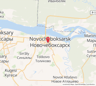 Map of Nowotscheboksarsk, Chuvashia