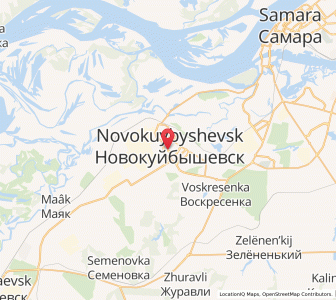 Map of Nowokuibyschewsk, Samara Oblast
