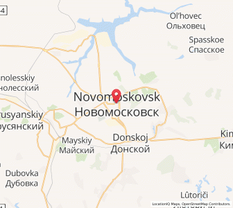 Map of Nowomoskowsk, Tula Oblast