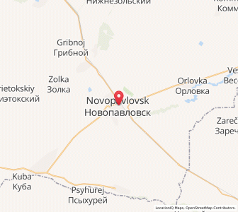 Map of Nowopawlowsk, Stavropol Kray
