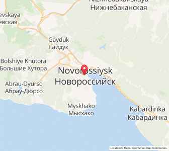 Map of Noworossijsk, Krasnodar Krai