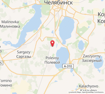 Map of Novosineglazovskiy, Chelyabinsk