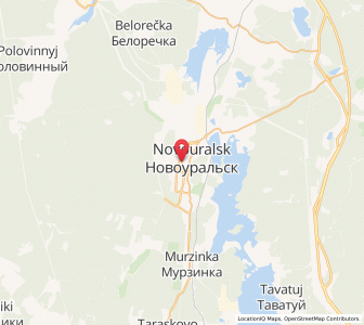 Map of Nowouralsk, Sverdlovsk Oblast