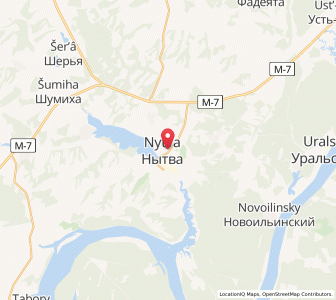 Map of Nytwa, Perm Krai