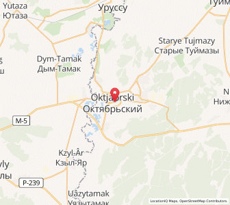 Map of Oktjabrski, Bashkortostan Republic