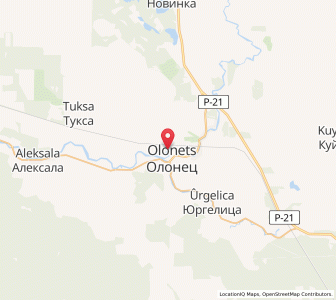 Map of Olonez, Karelia